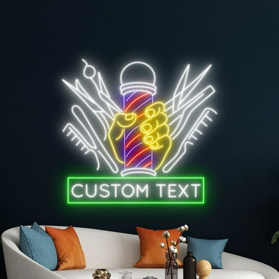 Handmadetneonsign Barber Neon Sign, Barber Hair Salon Neon Led Art Decor, Barber Wall Decor