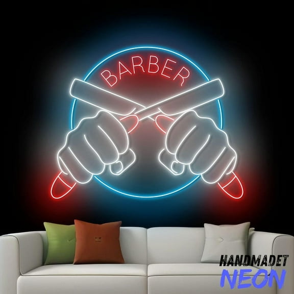 Handmadetneonsign Barber Neon Sign, Barber Shop Led Sign, Barber Neon Light, Barber Wall Art, Hair Salon Led Sign, Home Wall Decor 100654