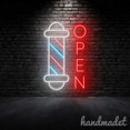thumbnail image 1 of Handmadetneonsign Barber Open Neon Sign, Barber Open Neon Light Wall Art Decor, Hair Cut Wall Decor 51172, 1 of 5
