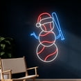 thumbnail image 1 of Handmadetneonsign Baseball Snowman Neon Sign, Snowman Base Ball Led Sign, Snow Man Softball Player, 1 of 5