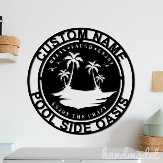 Handmadetneonsign Beach Metal Wall Art Light, Tropical Island Metal Sign Wall Decor, Party Metal Decor