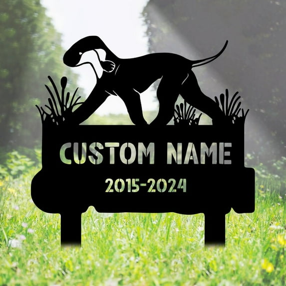 Handmadetneonsign Bedlington Terrier Memorial Metal With Stake, Bedlington Metal Name Sign Stake, Dog Metal Stake Decor 45093