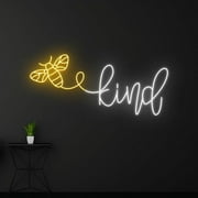 Handmadetneonsign Bee Kind Neon Sign, Bee Be Kind Led Sign, Bee Kind Led Light