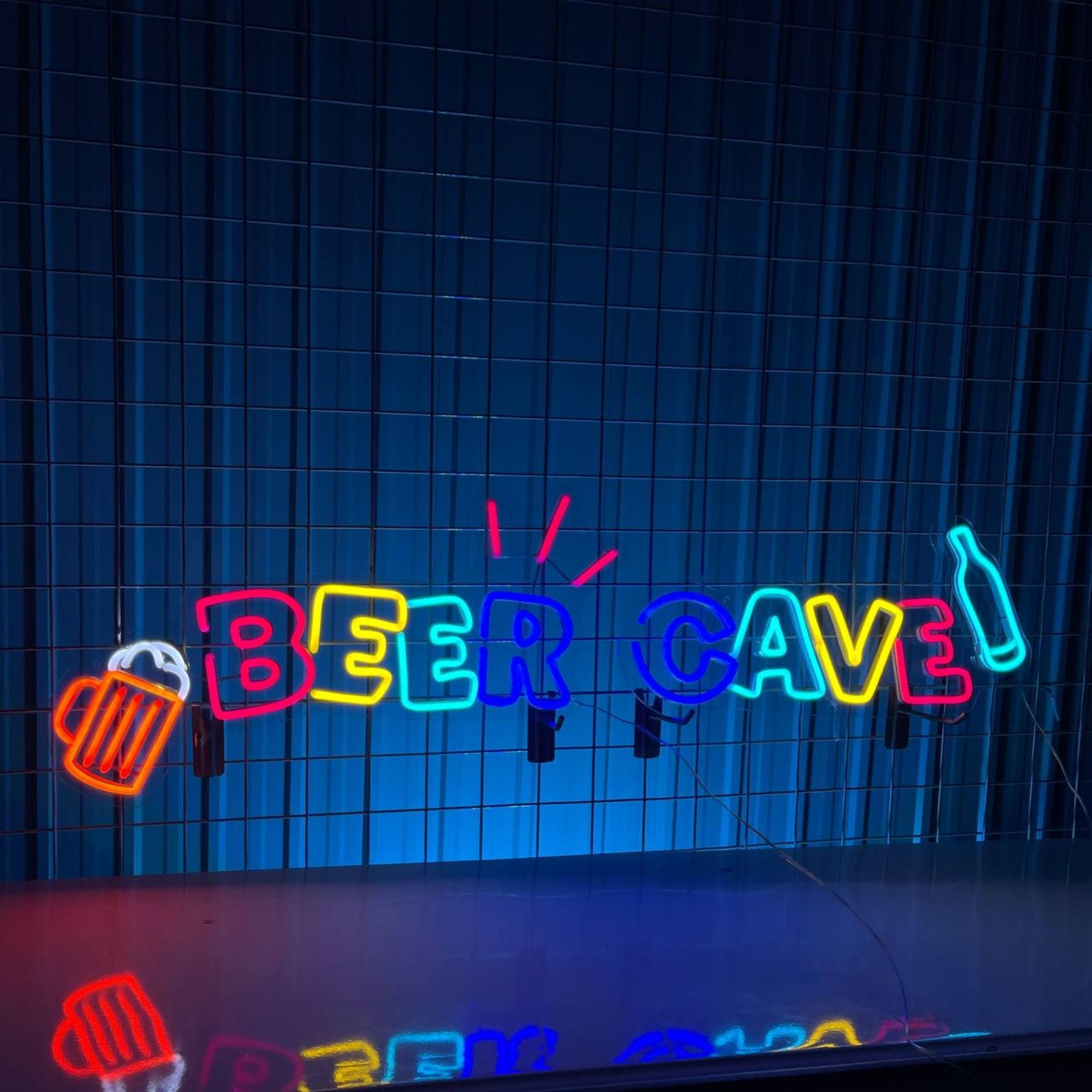 Handmadetneonsign Beer Cave Hat Neon Sign, Beer Cave Wall Art Decor ...