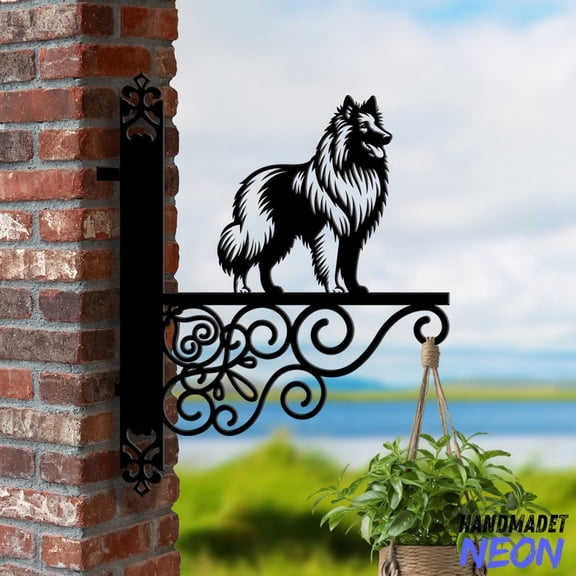 Handmadetneonsign Belgian Tervuren Hanging Bracket, Dog Hanging Basket, Hanging Bracket For Garden 042394
