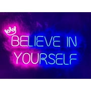 Handmadetneonsign Believe In Yourself Led Sign, Believe In Yourself Led Sign, Neon Sign, Custom Neon Sign, Believe In Yourself Led Sign, Home Decor Neon Sign, Wall Décor