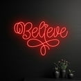 thumbnail image 1 of Handmadetneonsign Believe Neon Sign, Custom Merry Christmas Led Sign, Personalized Christmas Neon, 1 of 5