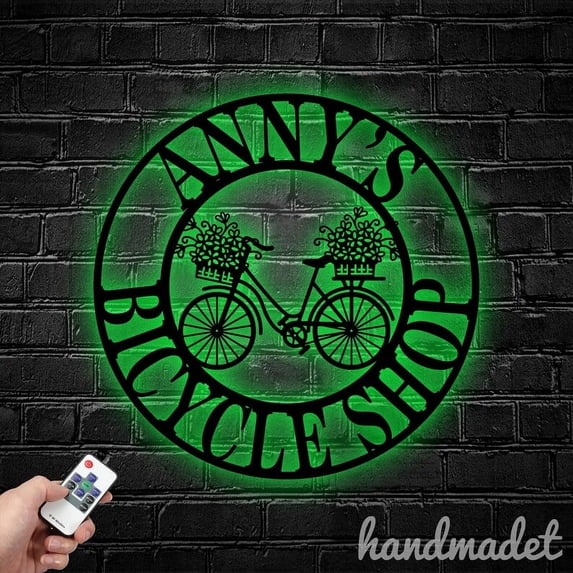 Handmadetneonsign Bicycle Shop Metal Wall Art Light, Mountain Bike Metal Sign Wall Decor, Sport Home Metal Decor