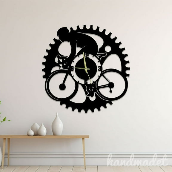 Handmadetneonsign Bicycle Wall Clock Unique, Text Oversize Wall Clock, Year Date Round Wall Clock 55948