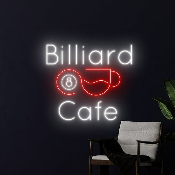 Handmadetneonsign Billiard Coffee Neon Sign, Billiard Coffee Neon Light, Drinking Cafe LED Light