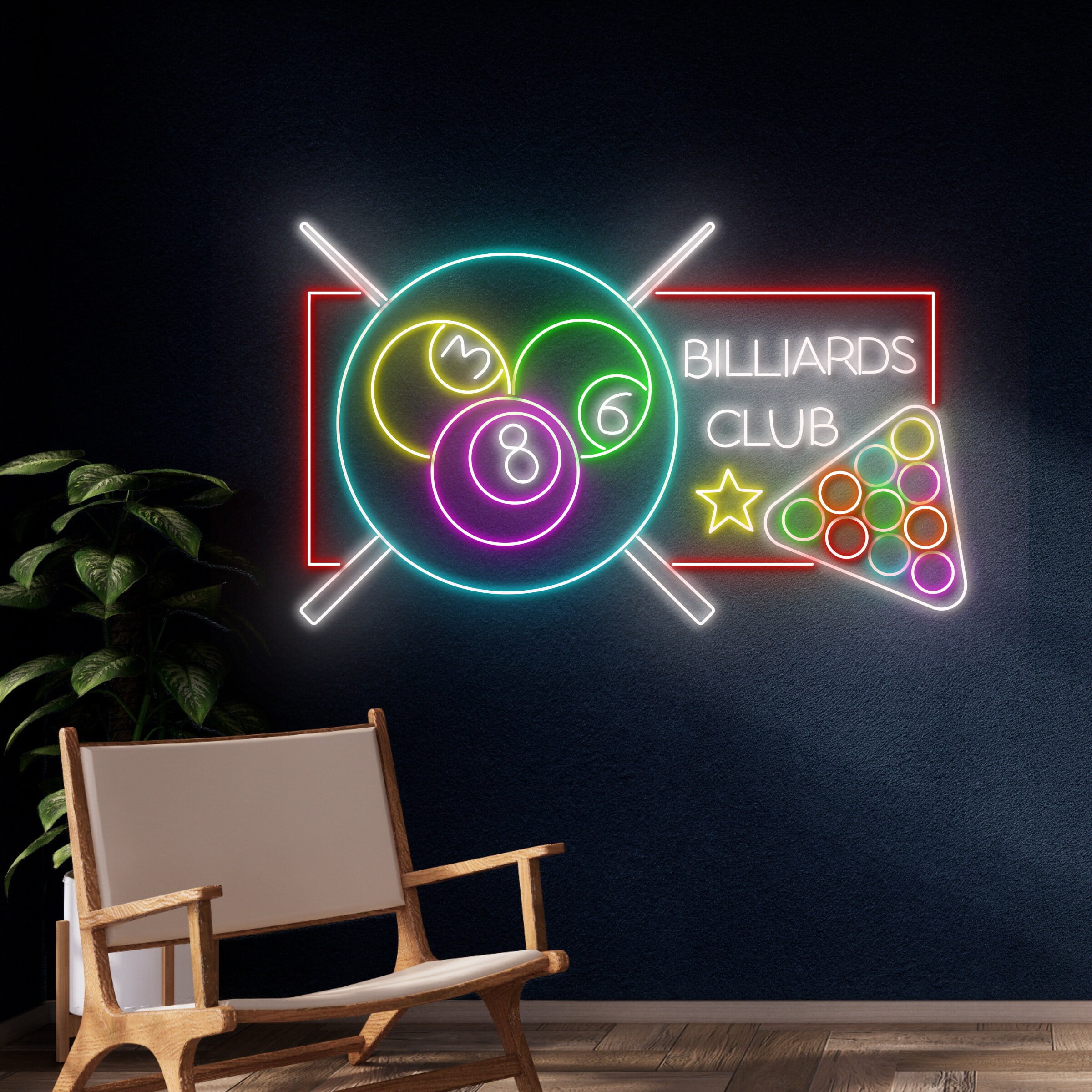 Handmadetneonsign Billiards Club Led Sign, Billiard Neon Sign ...