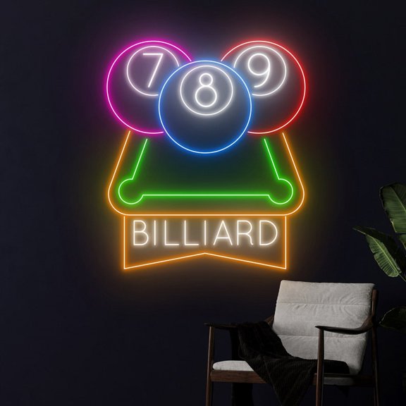Handmadetneonsign Billiards Led Sign, Man Pool Hall Neon Sign, Pool Hall Led Sign, Custom Neon Sign