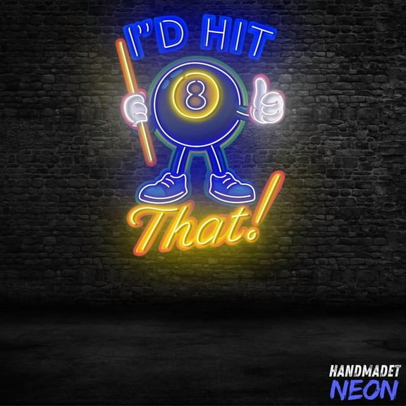 Handmadetneonsign Billiards Neon Sign, LED Pool Table Light, Custom Neon Bar Sign for Game Room, Billiard Room Decor 133498