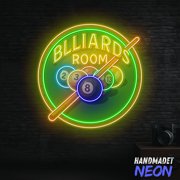Handmadetneonsign Billiards Neon Sign, Pool Hall Decor, Billiards Lover Gift