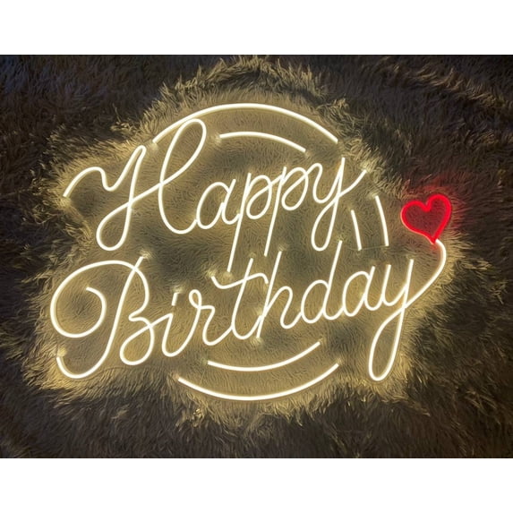 Handmadetneonsign Birthday Led Sign, Happy birthday Neon Sign, Wall Decor, Birthday Neon Sign, Custom Neon Sign, Restaurant Led Sign, Wall Décor