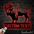 thumbnail image 1 of Handmadetneonsign Bison Metal Wall Art LED Light, Custom Bison Metal Sign Room Decor, Bison Animal, 1 of 5