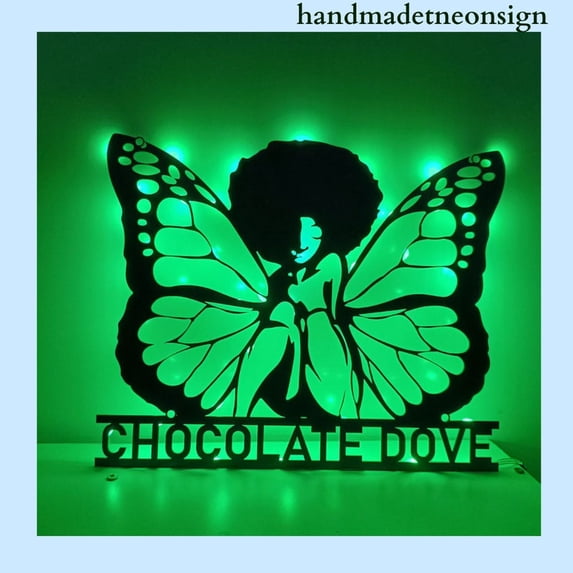 Handmadetneonsign Black Girl Metal Wall Art Light, Woman Metal Sign Wall Decor, House Metal Décor 54261