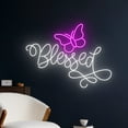 thumbnail image 1 of Handmadetneonsign Blessed Butterfly Neon Sign, Butterfly Blessed Led Sign, Blessed Neon Light, 1 of 5