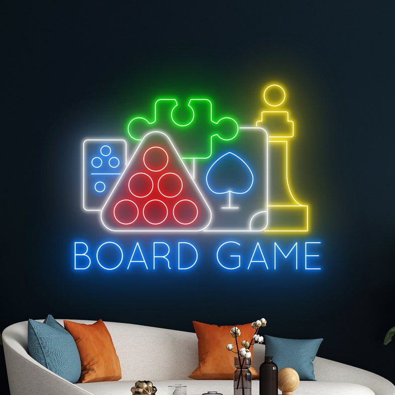 Handmadetneonsign Board Game Neon Sign, Board Game Led Sign, Game ...