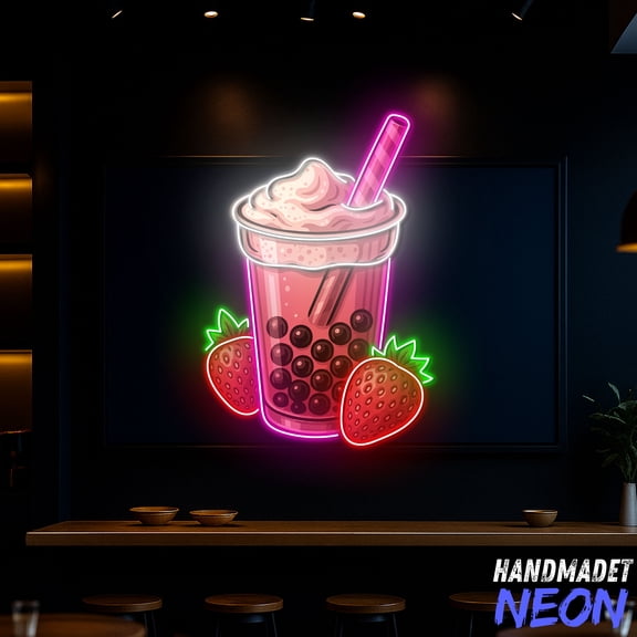 Handmadetneonsign Boba Tea Neon Sign, Dessert Shop Decor, Coffee Decor