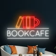 thumbnail image 1 of Handmadetneonsign Book Cafe Neon Sign, Reading Book Lover Wall Decor, Book Store Wall Decor, 1 of 5