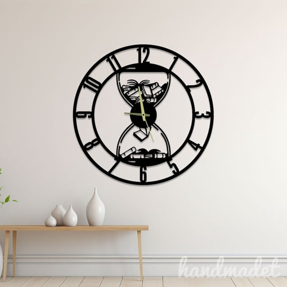 Handmadetneonsign Book Wall Clock Unique, Book Round Wall Clock, Text Oversize Wall Clock 60395
