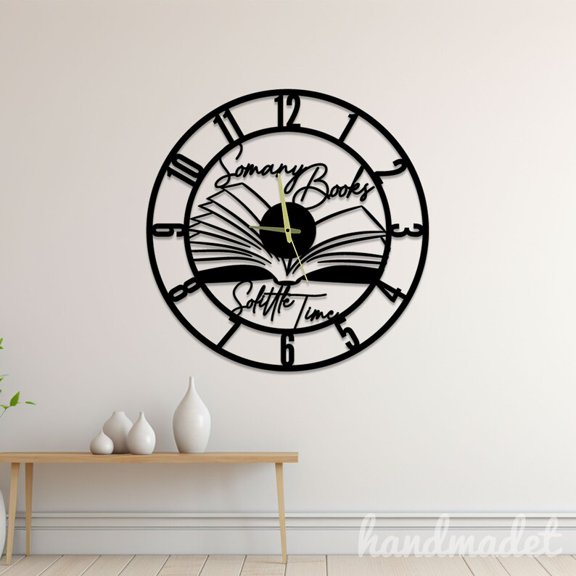 Handmadetneonsign Book Wall Clock Unique, Year Date Round Wall Clock, Day Month Circle Wall Clock 63910