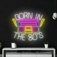 thumbnail image 1 of Handmadetneonsign Born In The 80's Neon Sign, Cassette Tape Light Art Decor, Audio Recorder Wall Decor, 1 of 5