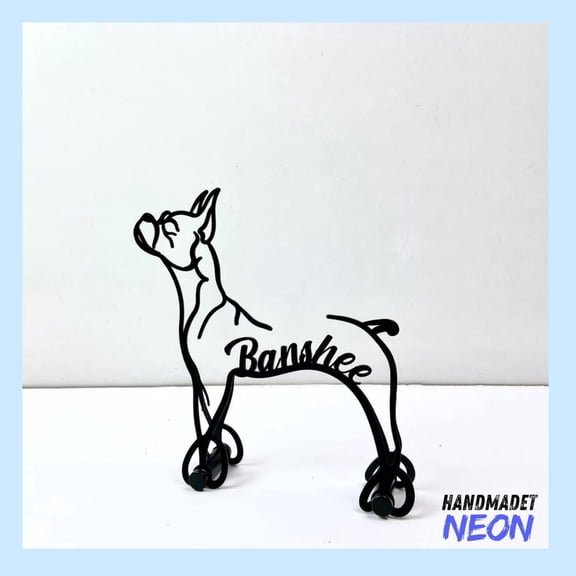 Handmadetneonsign Boxer Dog Minimalistic Metal Table Decor, Boxer Dog Table Sign, Dog Desk Decor, Home Decor 78450