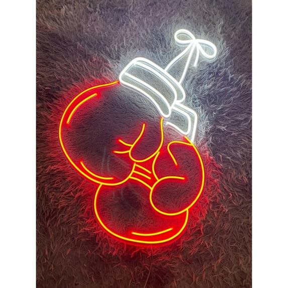 Handmadetneonsign Boxing Gloves Neon Sign, Boxing Gloves Led Sign, Boxer Led Light, Sport Room