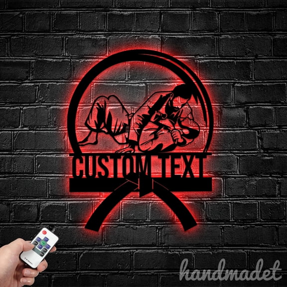 Handmadetneonsign Brazilian Jiu-Jitsu Metal Wall Art Light, Brazilian Sport Metal Sign Wall Decor, House Metal Decor 61940