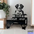 thumbnail image 1 of Handmadetneonsign Brittany Spaniel Dog Metal Bowl Holder, Brittany Spaniel Dog Food Bowl Stand 97488, 1 of 5