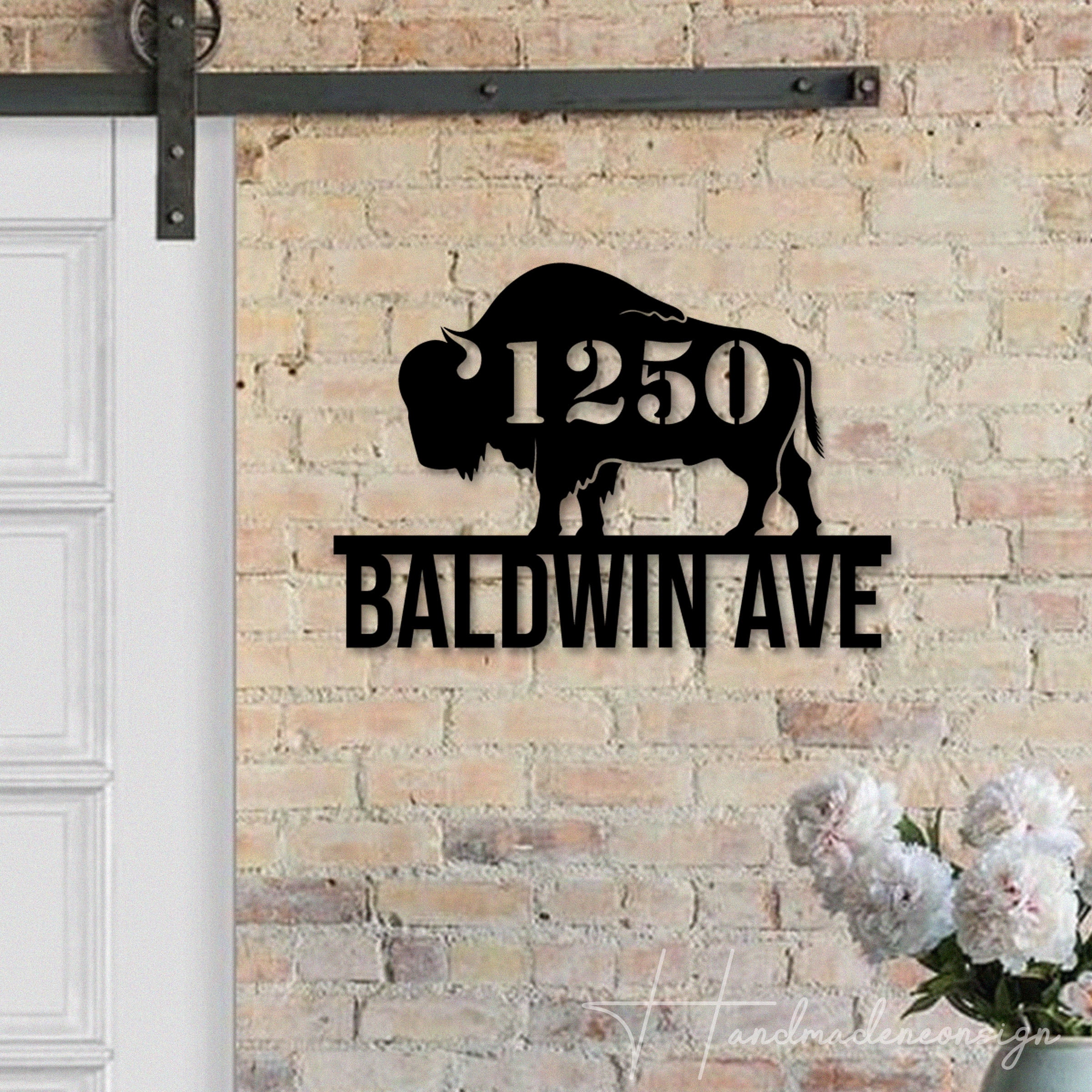Handmadetneonsign Buffalo Address House Number, Buffalo Home Address Metal, Buffalo House Address 63520