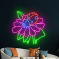 thumbnail image 1 of Handmadetneonsign Bug Flower Neon Sign, Bug Flower Wall Decor, Flower Animal Wall Decor, 1 of 5