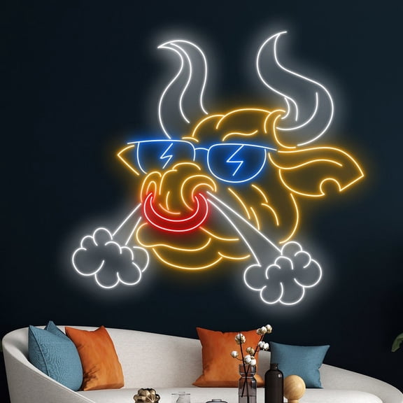 Handmadetneonsign Bull Neon Sign, Bull Neon Light, Buffalo Led Sign, Buffalo LED Light, Rodeo Neon