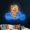 thumbnail image 1 of Handmadetneonsign Bulldog Motorbike Neon Sign, Bulldog Biker Led Sign, Dog Motorcycle Led Light, 1 of 5