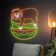 thumbnail image 1 of Handmadetneonsign Burger Sloth Neon Sign, Sloth Burger Led Sign, Sloth Burger Led Light, Burger, 1 of 5