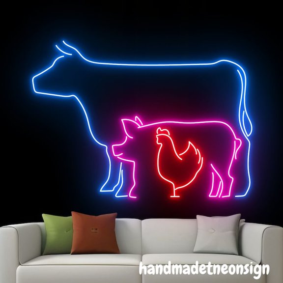 Handmadetneonsign Butcher Shop Neon Sign, Butchery Neon Wall Art Decor, Butcher Store Wall Decor 65937
