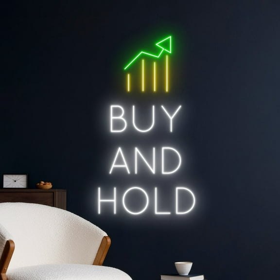 Handmadetneonsign Buy And Hold Stock Market Neon Light, Trading Neon Sign, Bitcoin Led Sign