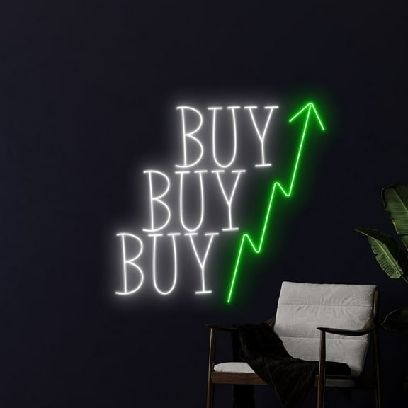 Handmadetneonsign Buy Buy Buy Stock Market Neon Light, Trading Neon Sign, Bitcoin Led Sign