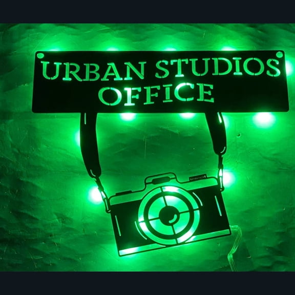 Handmadetneonsign Camera Metal Wall Art Light, Photographic Studio Metal Sign Wall Decor, Cameraman Metal Decor