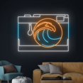 thumbnail image 1 of Handmadetneonsign Camera Neon Sign, Ocean Waves Camera LED Light, Photographer LED Sign, Photo Sea, 1 of 5