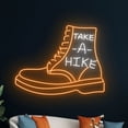 thumbnail image 1 of Handmadetneonsign Camping Hiking Boot Neon Sign, Camper Led Sign, Take A Hike Led Light, 1 of 5