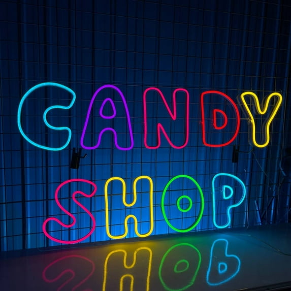 Handmadetneonsign Candy Shop Neon Sign, Candy Shop Wall Art Decor, Sweet Candy Store Wall Decor