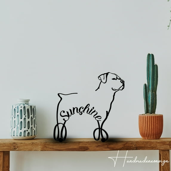 Handmadetneonsign Cane Corso Italian Mastiff Metal Desk, Dog Metal Table Sign, Dog Metal Wire Decor 038905