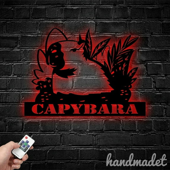 Handmadetneonsign Capybara Metal Wall Art Light, Capybara Metal Sign Wall Decor, Capybara Metal Decor