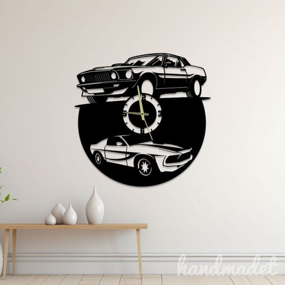 Handmadetneonsign Car Vinyl Disc Wall Clock Unique, Text Oversize Wall Clock, Year Date Round Wall Clock 55954