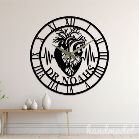 Handmadetneonsign Cardiologist Wall Clock Unique, Year Date Round Wall Clock, Text Oversize Wall Clock 60076