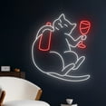 thumbnail image 1 of Handmadetneonsign Cat Drinking Wine Neon Sign, Cat Alcohol LED Light, Cat Led Sign, Bar Pub Room, 1 of 5