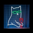 thumbnail image 1 of Handmadetneonsign Cat Drinking Wine Neon Sign, Cat Wall Art Decor, Cat Liquor Wall Decor, 1 of 4